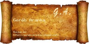Geréb Aranka névjegykártya
